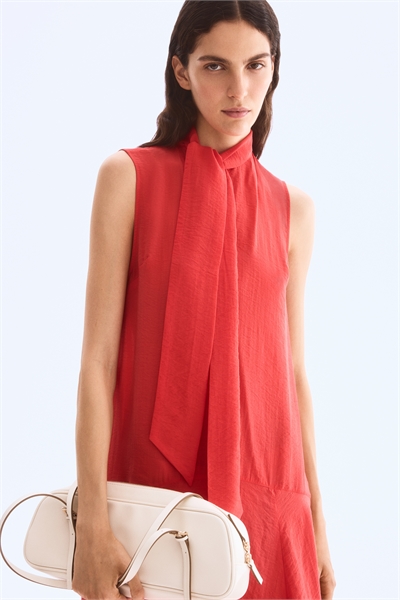 Платье из органзы с вырезом на завязках 1307342001