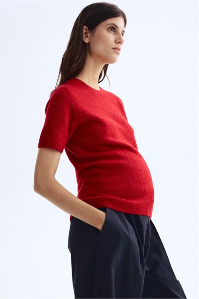 Топ из тонкого трикотажа с короткими рукавами MAMA 1241140003