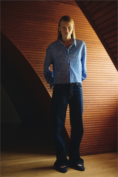 Короткая рубашка из хлопкового поплина 1293781001