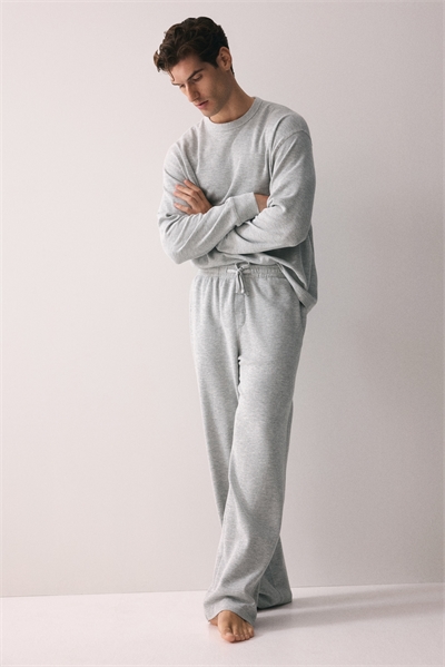 Верх и низ пижамы из вафельного хлопка 1294384001