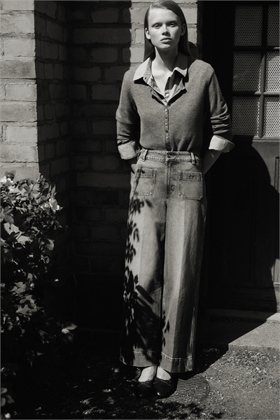 Широкие джинсы с высокой лодыжкой 1294598003