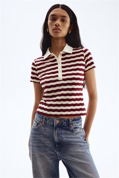 Рубашка-поло из фактурного трикотажа 1296616002