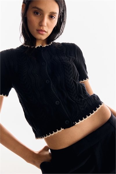 Кардиган вязаный с узором 1297861003