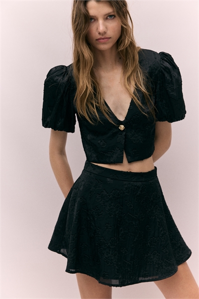 Обрезанная блузка из жаккардового плетения 1298397001