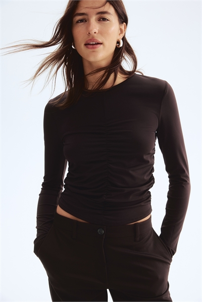 Драпированный топ с длинными рукавами 1301311001