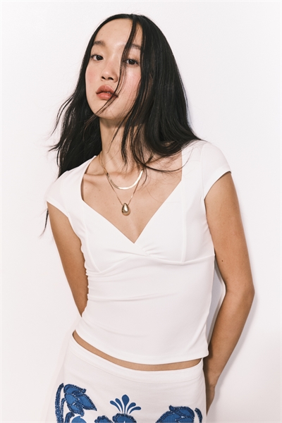 Топ с капюшоном на рукавах 1301402002