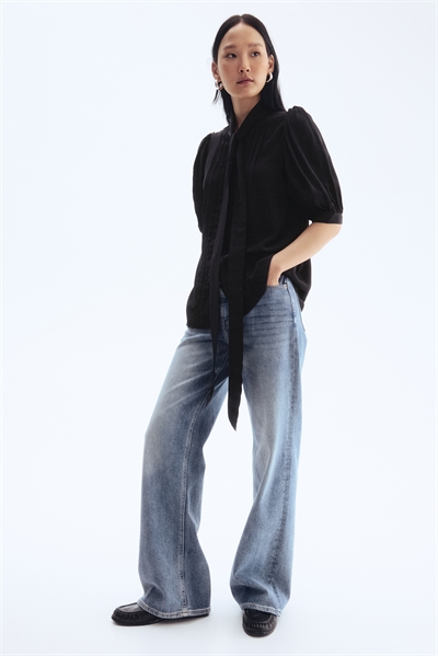 Блузка из крепдешина с завязками 1304750001