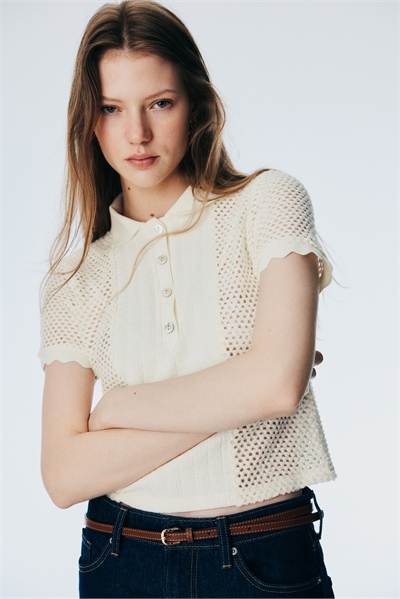 Рубашка-поло из дырчатого трикотажа 1310010001