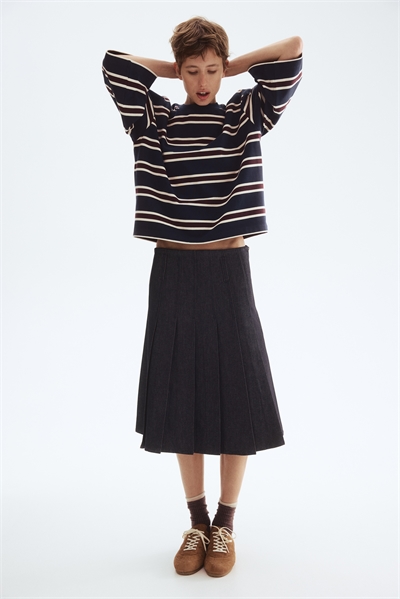 Плиссированная джинсовая юбка 1310204002