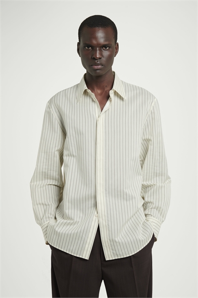 Рубашка из хлопка и шелка в полоску 1271746001