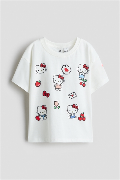 Хлопковая футболка с принтом и мотивами 1314334003