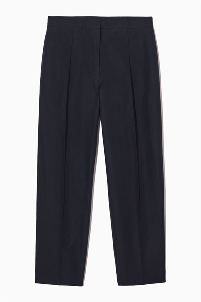 Зауженные плиссированные чиносы из льняного бленда 1152402001