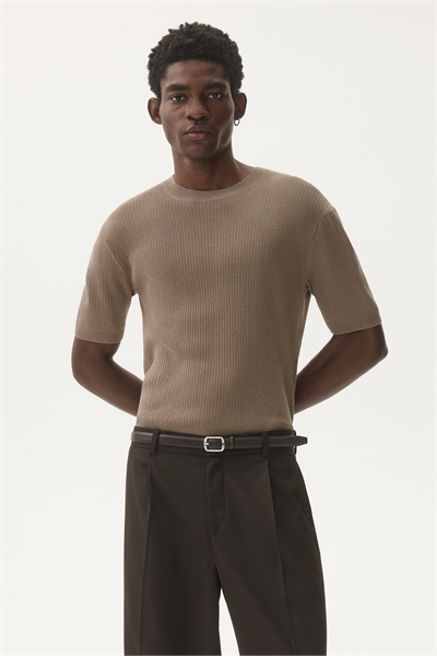 Футболка из тонкого трикотажа в рубчик 1288140002