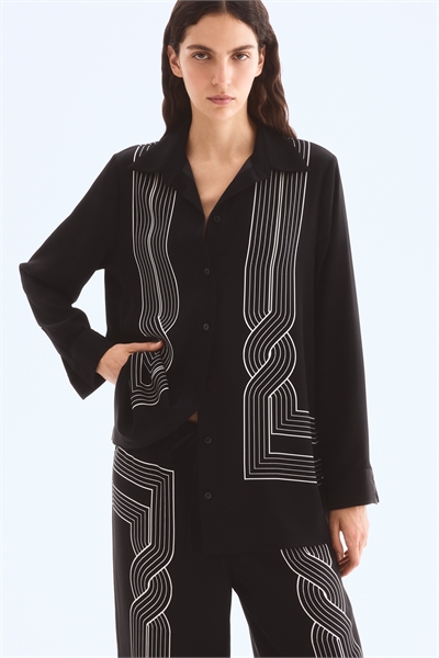 Рубашка с принтом в стиле оверсайз 1295010002