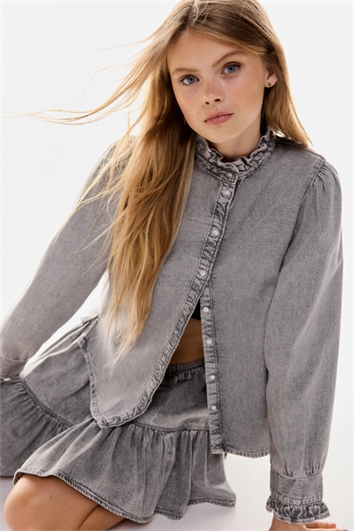 Джинсовая блузка с оборками 1296667004