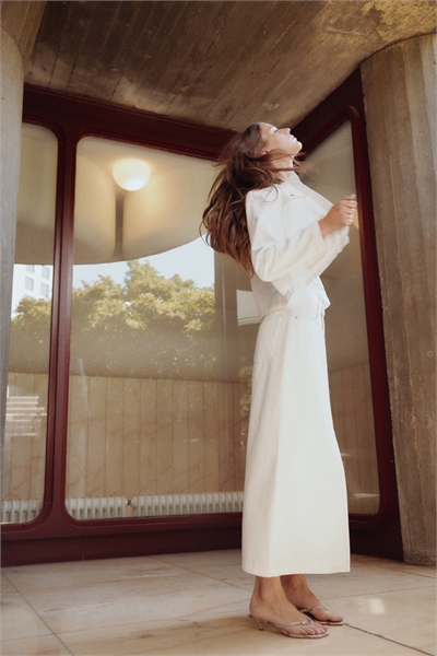 Джинсовая юбка-миди 1297110001