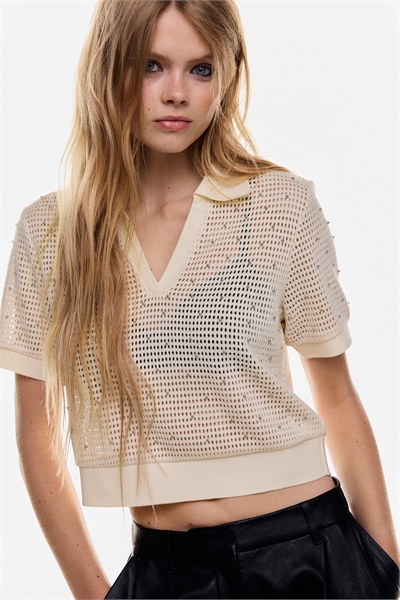 Рубашка-поло из дырчатого трикотажа 1310011001