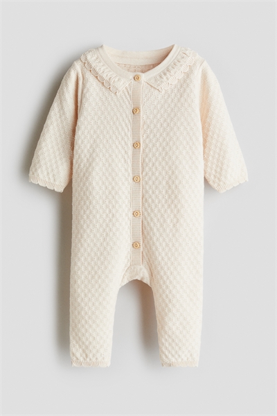 Костюм ромпер из хлопка с текстурной вязкой 1291612001
