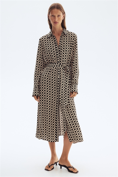 Платье-рубашка с поясом-галстуком 1305056001