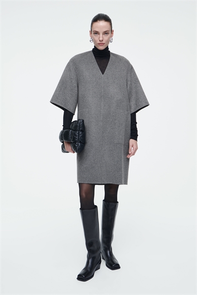 Платье из шерсти с V-образным вырезом 1258287001