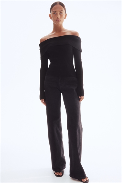 Топ без плеч из ребристого трикотажа 1237775001