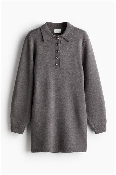 Платье с воротником из тонкого трикотажа 1246585002