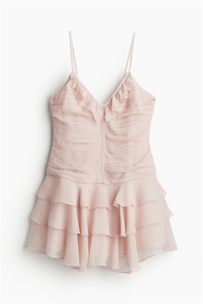 Шифоновое платье с юбкой на завязках 1255833002