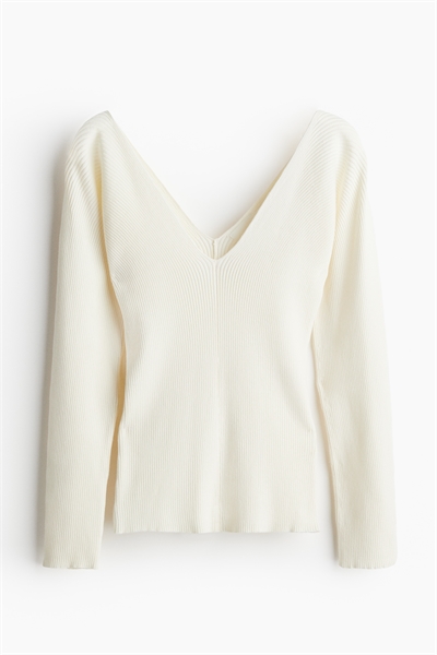 Трикотажный топ с V-образным вырезом 1244809002