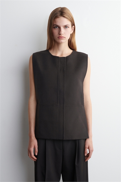 Гибридный жилет из шерсти с двойной лицевой поверхностью 1284969002