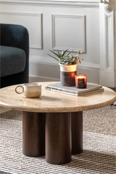 Кофейный столик с травертиновым покрытием 1312783001