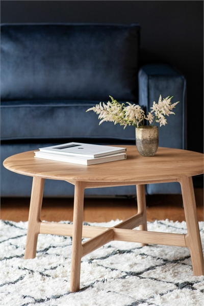 Деревянный круглый кофейный столик 1312845001