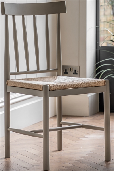 Комплект из 2 деревянных обеденных стульев с веревкой 1312851002