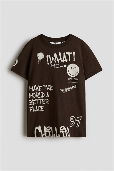 Футболка из хлопка с принтом 1296336023