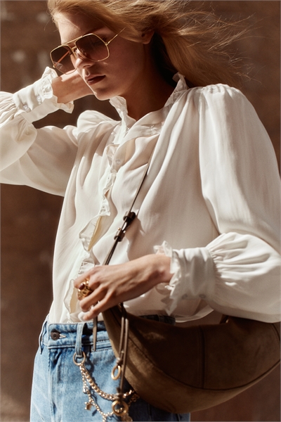 Блузка с оборками оверсайз 1309874001