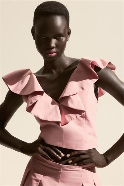 Топ с отделкой воланами 1310918001