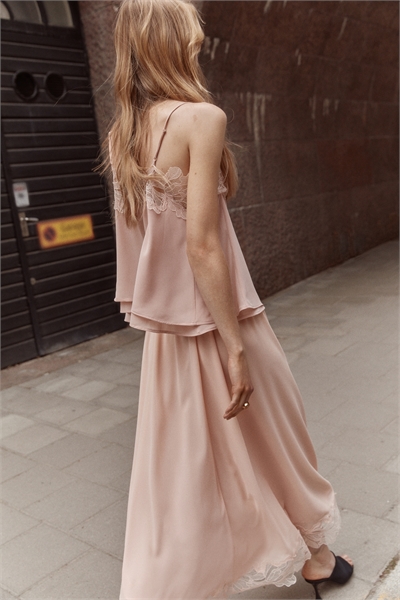 Шифоновая юбка с кружевной отделкой 1313201001