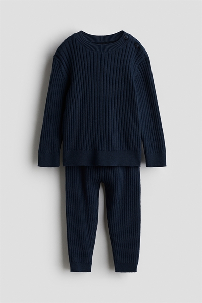 Хлопковый комплект из двух частей с ребристой вязкой 1239501009