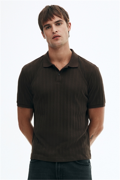 Рубашка-поло Slim Fit из текстурированного джерси артикул 1276602007