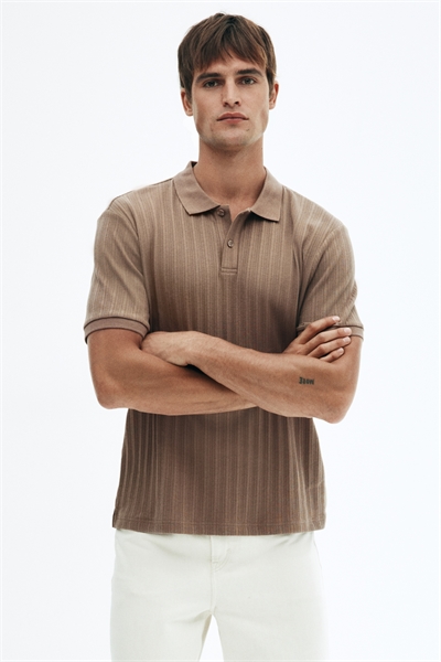 Рубашка-поло Slim Fit из текстурированного джерси 1276602009