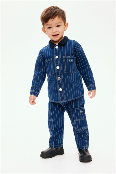 Джинсы из хлопка в полоску 1298564001