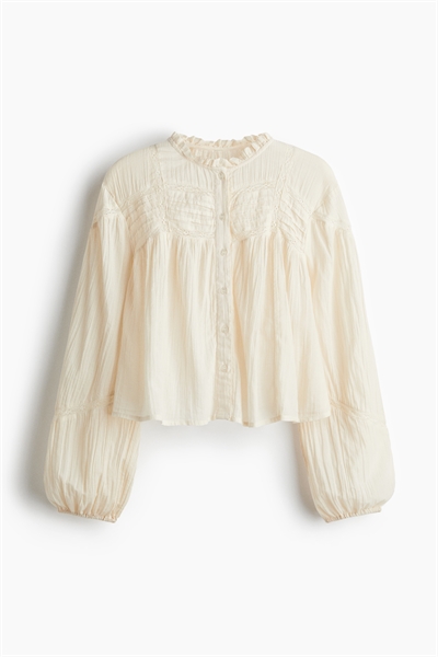 Блузка из хлопка с оборками 1306241002