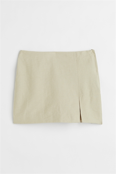 Короткая юбка из льняного бленда 1072786001