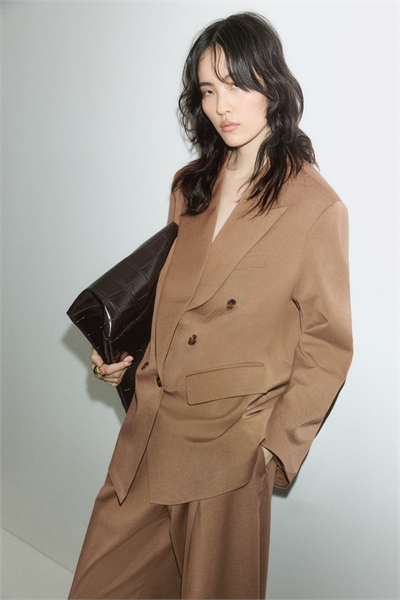 Оверсайз пиджак из саржи 1290870002