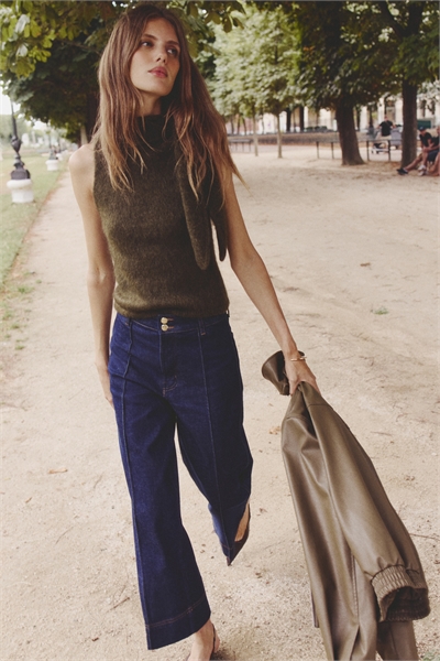 Топ с воротником-шарфом из мохерового бленда 1300044001