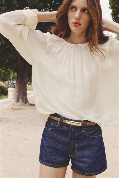 Блузка с рисунком на бретелях 1301279002