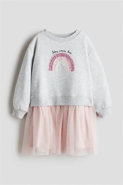 Платье-футболка с юбкой из тюля 1303542003