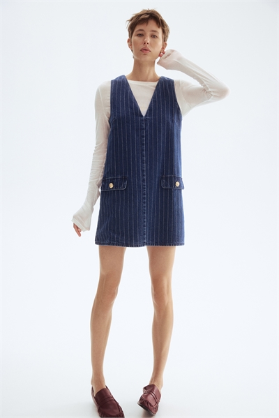 Джинсовое платье с V-образным вырезом 1308016001