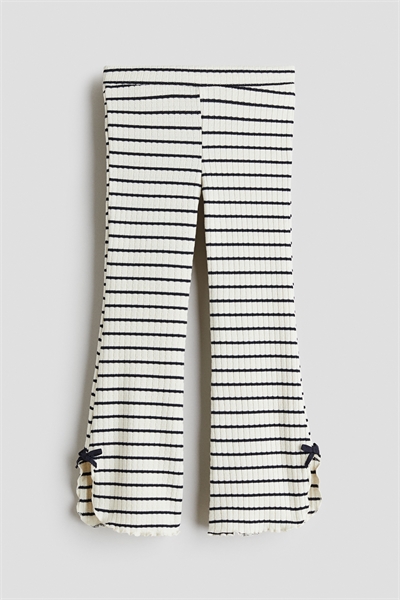 Расклешенные леггинсы из трикотажа в рубчик 1321560001