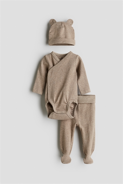 Комплект из 3 частей из хлопкового трикотажа 1255007005