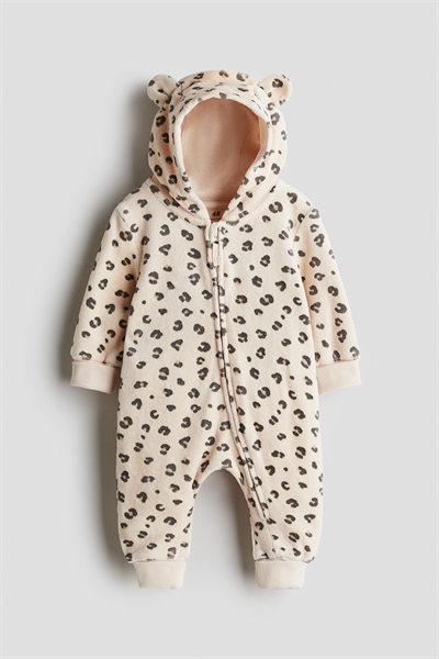 Велюровый комбинезон с принтом 1307535001